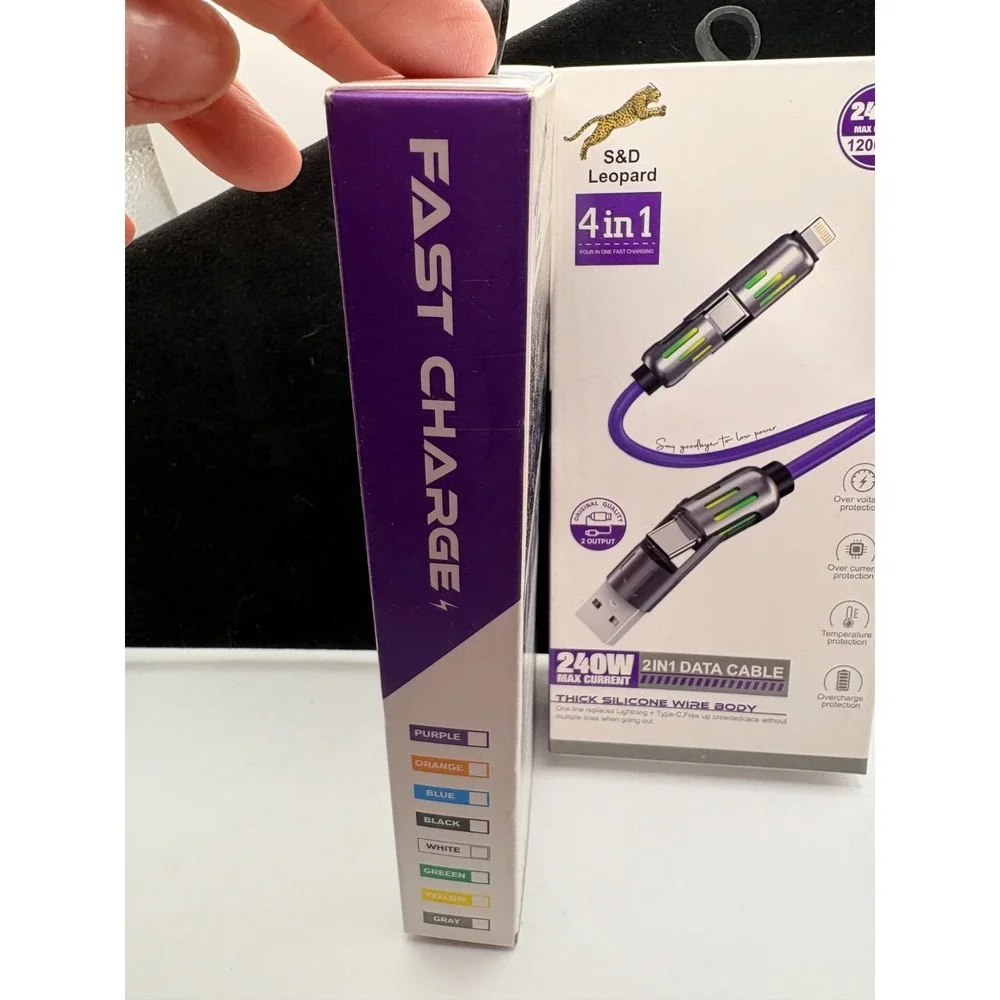 S&D Leopard 4 in 1 Blue Fast Charging Cable (2 boxes) Cables
